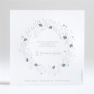 Einladung Kommunion smaragdprägung - Vue 3