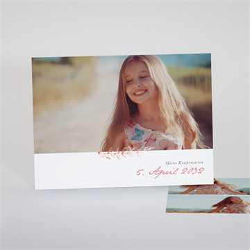 Einladung Konfirmation Kupferblätter