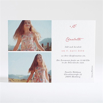 Einladung Konfirmation Kupferblätter - vue 4