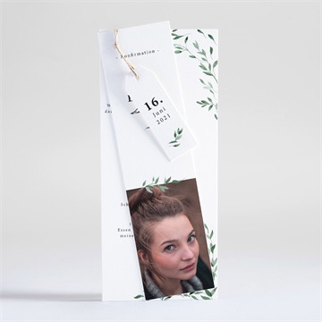 Einladung Konfirmation zarte olivenblätter