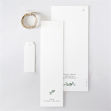 Einladung Konfirmation Zarte Olivenblätter - Vue 5