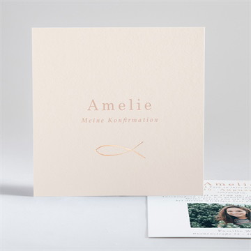 Einladung Konfirmation vergoldeter fisch
