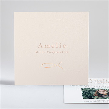 Einladung Konfirmation Vergoldeter Fisch