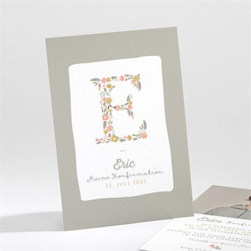 Einladung Konfirmation blumige initiale