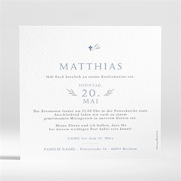 Einladung Konfirmation Vergiss Mein Nicht Blau - Vue 2