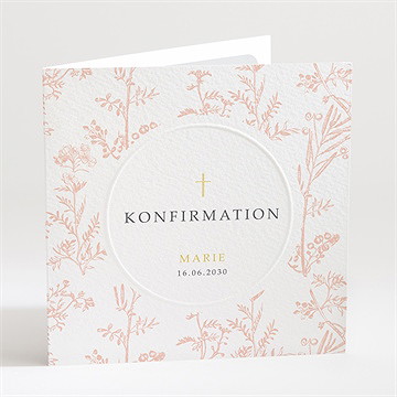 Einladung Konfirmation Zarte Pflanzenmalerei