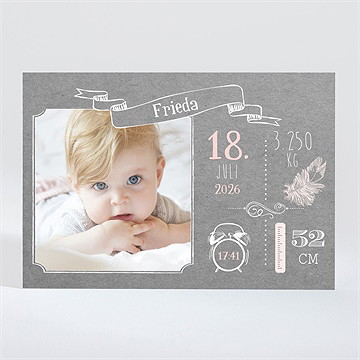 Geburtskarte vintage touch