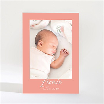 Geburtskarte Rosafarbener Rahmen