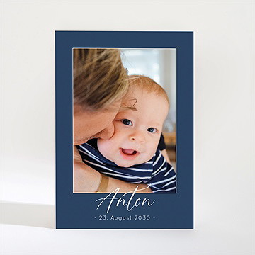 Geburtskarte Blauer Rahmen