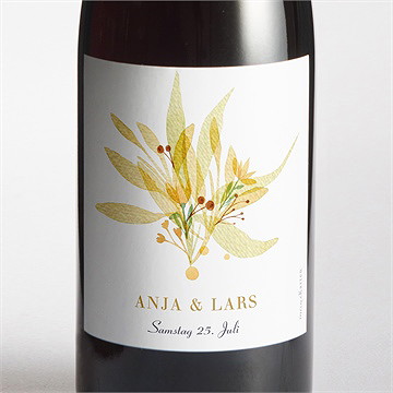 Flaschenetikett Hochzeit herbststrauß