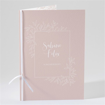 Kirchenheft Hochzeit zartrosa und kupfer