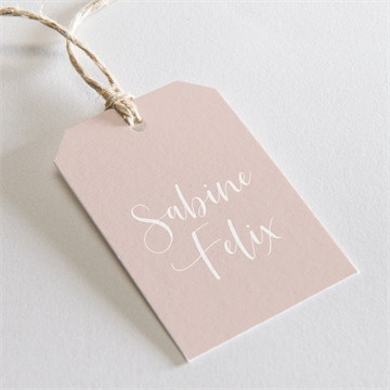 Geschenkanhänger Hochzeit zartrosa und kupfer