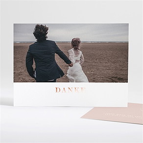 Dankeskarte Hochzeit zartrosa und kupfer