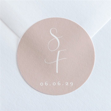Aufkleber Hochzeit zartrosa und kupfer