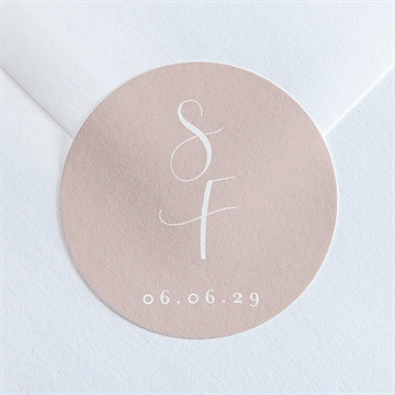 Aufkleber Hochzeit Zartrosa Und Kupfer