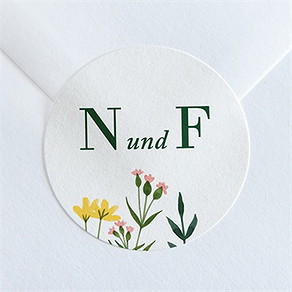 Aufkleber Hochzeit wilde blumen