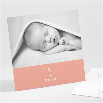 Dankeskarte Geburt blumenkranz prägung