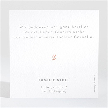 Dankeskarte Geburt Blumenkranz Prägung - Vue 2
