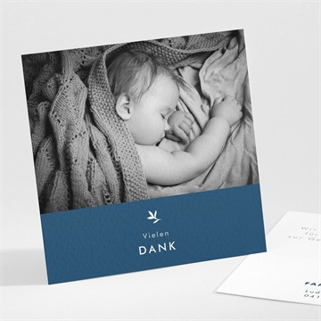 Dankeskarte Geburt geprägter blumenkranz