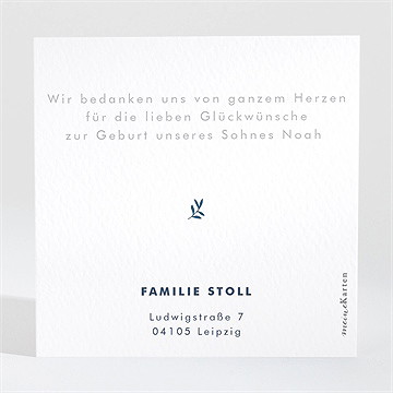 Dankeskarte Geburt Geprägter Blumenkranz - Vue 2