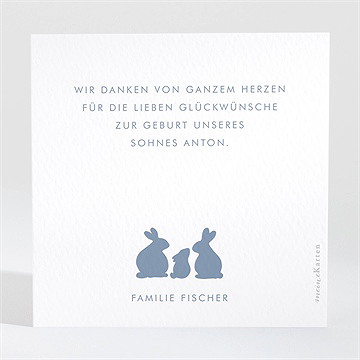 Dankeskarte Geburt Häschen Hop - Vue 2