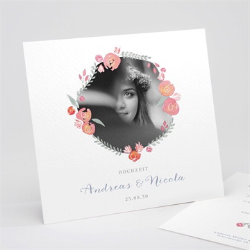 Hochzeitseinladung blumenrahmen