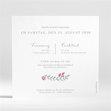 Hochzeitseinladung blumenrahmen - Vue 2