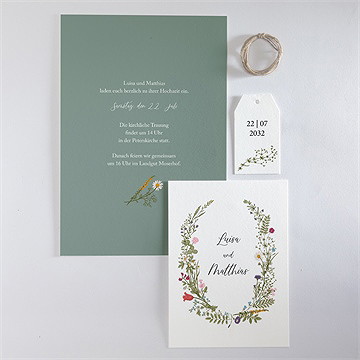 Hochzeitseinladung Gravur Mit Ländlichem Motiv - Vue 5