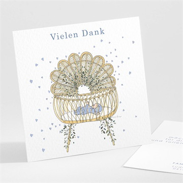 Dankeskarte Geburt Wiege jungen