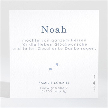 Dankeskarte Geburt Wiege Jungen - Vue 2