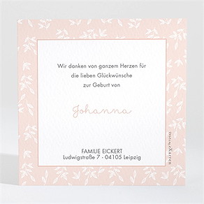 Dankeskarte Geburt einfacher rahmen und foto