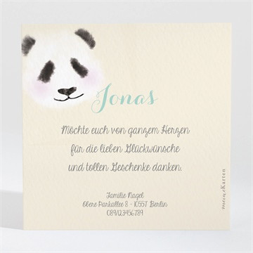 Dankeskarte Geburt Kleiner panda