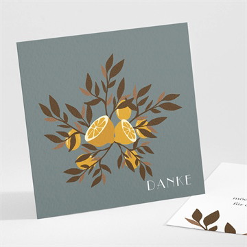 Dankeskarte Geburt zitronen