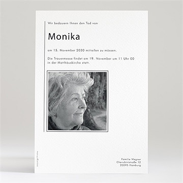 Trauerkarte silberne initiale - vue 3