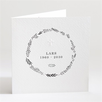 Trauerkarte Filigraner blätterkanz quadrat