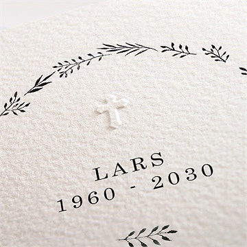 Trauerkarte filigraner blätterkanz - vue 2