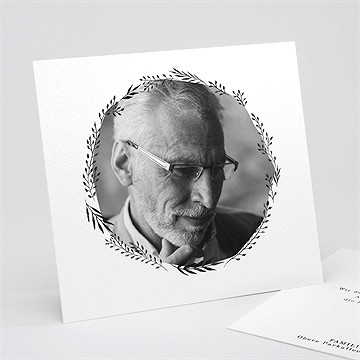 Trauerdanksagung filigraner blätterkanz quadrat