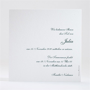 Trauerkarte zartes monogramm - vue 2