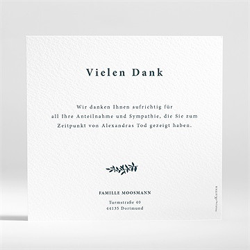 Trauerdanksagung Blätterzweig - vue 2