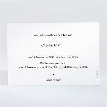 Trauerkarte seine freude - vue 2