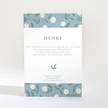 Trauerdanksagung Blumige Skizze - vue 2