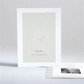 Trauerkarte taube der hoffnung