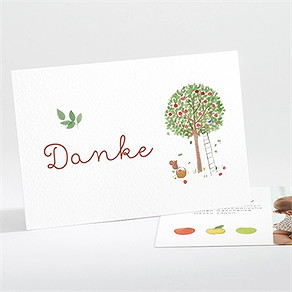 Dankeskarte Geburt apfelbaum