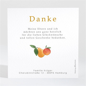 Dankeskarte Geburt Fruchtig - Vue 2