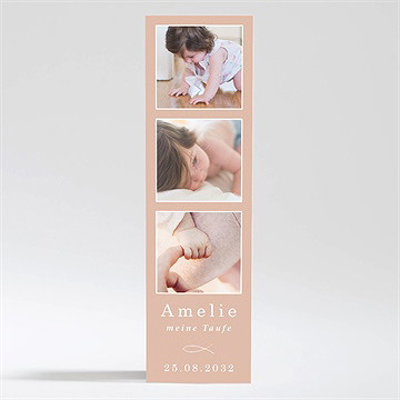 Einladung Taufe goldgravur rosa - magnet