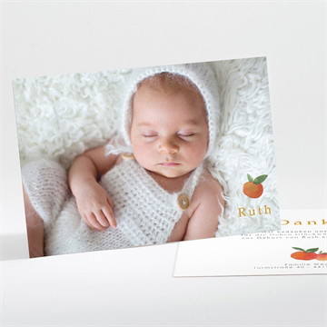 Dankeskarte Geburt Kleine zitrusfrüchte