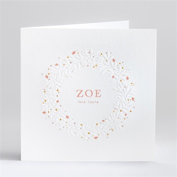 Einladung Taufe subtiles flechten - gold