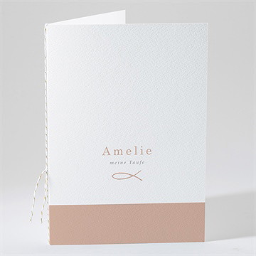 Kirchenheft Taufe goldgravur rosa