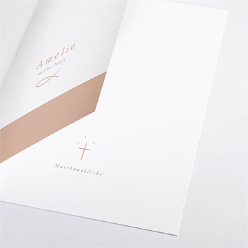 Kirchenheft Taufe goldgravur rosa - Vue 2