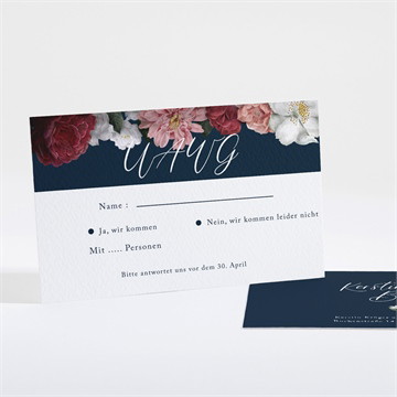 Antwortkarte Hochzeit nachtblumen